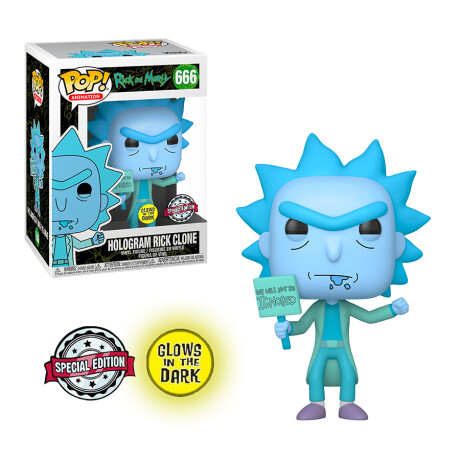 Hologram Rick Protestor Rick and Morty (Glows in the Dark) - 666 Hologram Rick Protestor Rick and Morty (Glows in the Dark) - 666