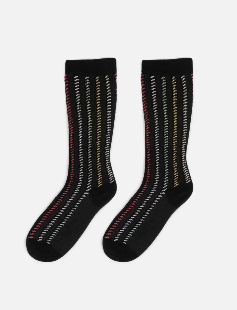 Medias detalle hilado - negro 