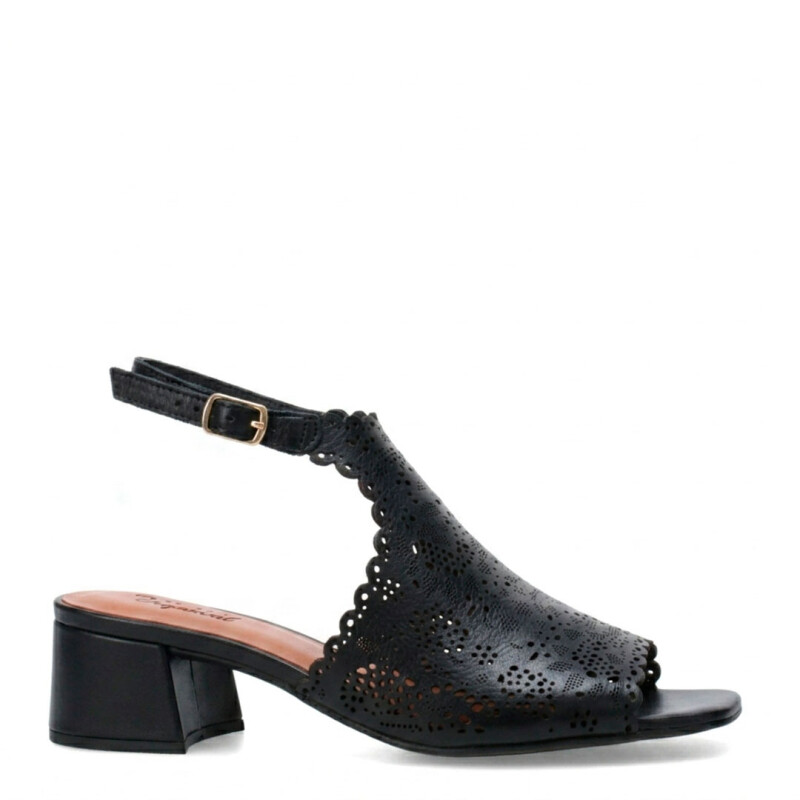 Sandalias de Mujer Bottero Cuero Calado Negro