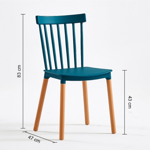Juego de Comedor con Mesa Rectangular Blanca y 4 Sillas Windsor Azul Patas de Madera Juego de Comedor con Mesa Rectangular Blanca y 4 Sillas Windsor Azul Patas de Madera