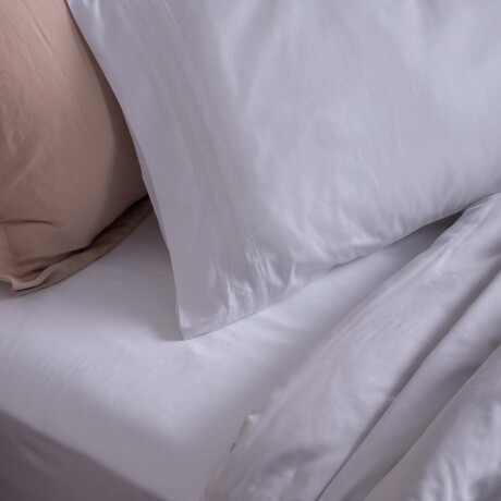 JUEGO DE SABANAS 1 PLAZA ALGODON BLANCO VANILA 300H