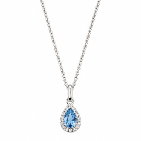 Cadena con colgante gota con Zirconia azul Cadena con colgante gota con Zirconia azul