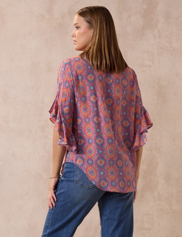 Blusa Manga Volado ROSA/MULTI