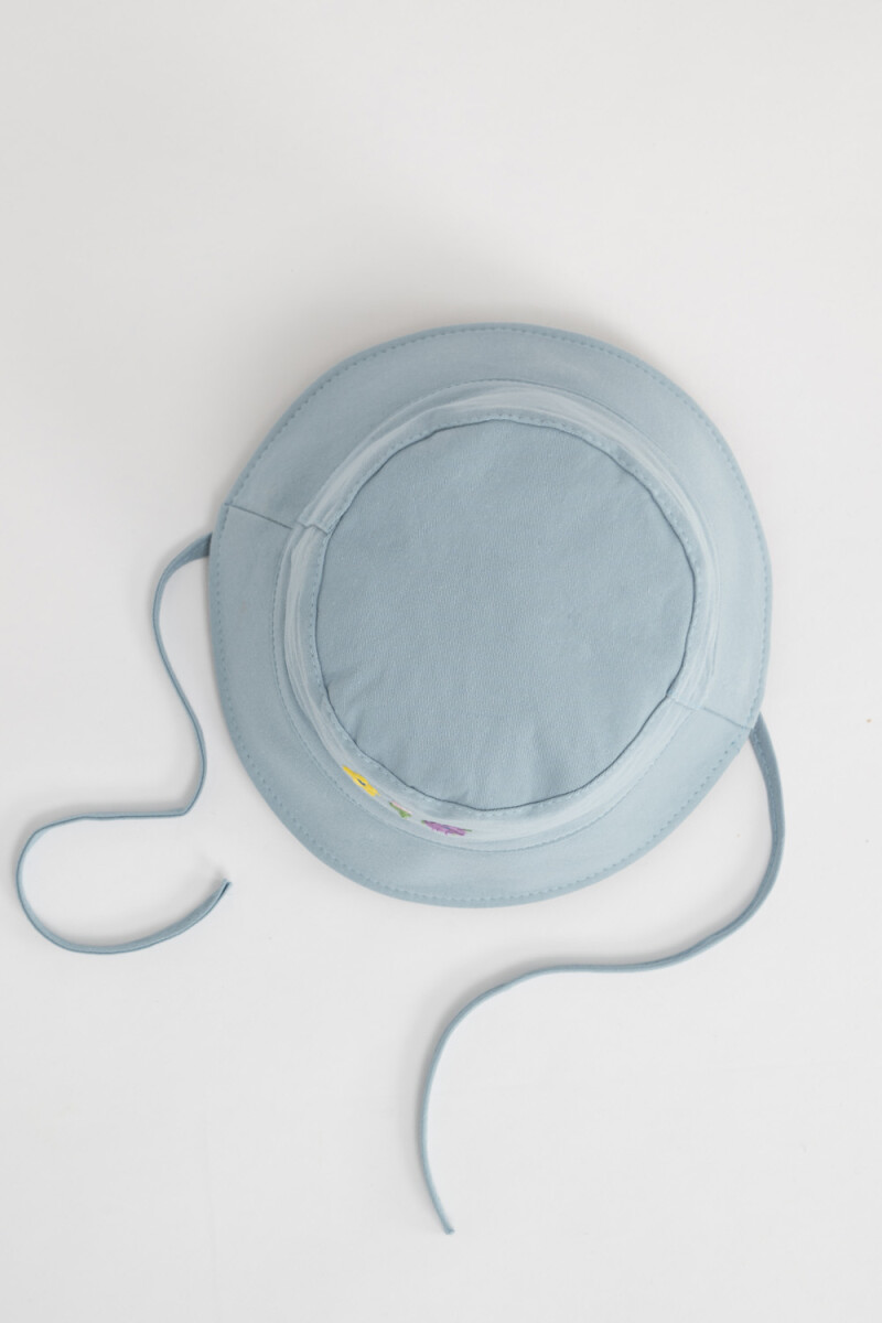 Gorro canvas reversible Flores Celeste