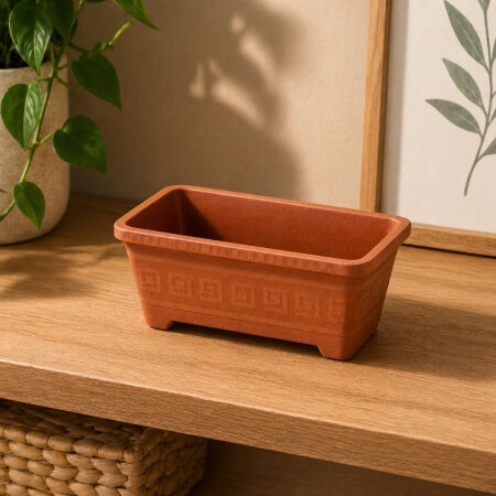 MACETA JARDINERA RECTANGULAR 350ML TERRACOTA MACETA JARDINERA RECTANGULAR 350ML TERRACOTA