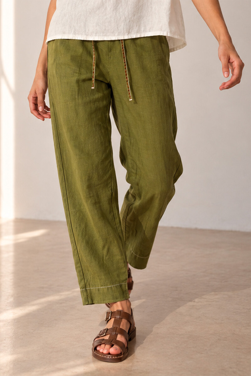 PANTALON LINO NET VERDE