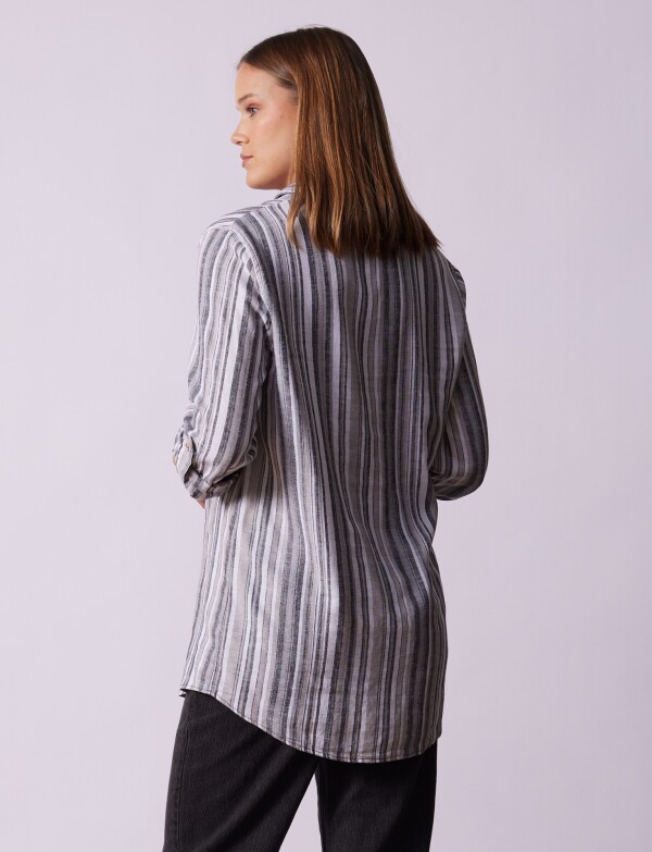 Camisa Lino Lineas GRIS/MULTI