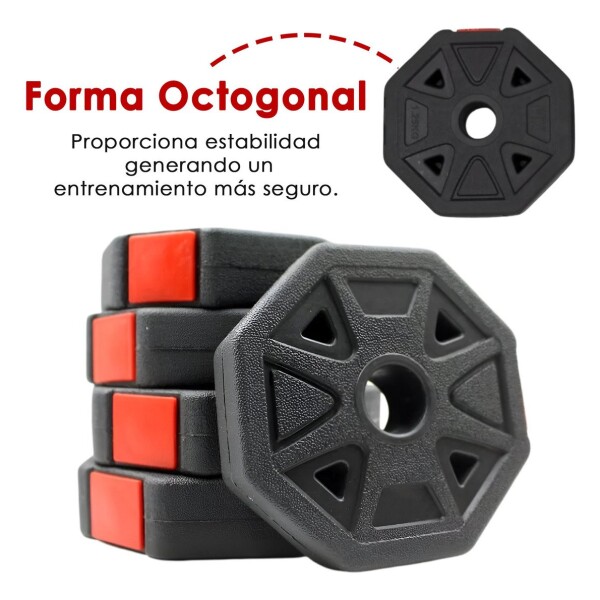Mancuernas Pesas Ajustables 20 KG Set 2en1 + Barra + Guantes Variante Color Negro