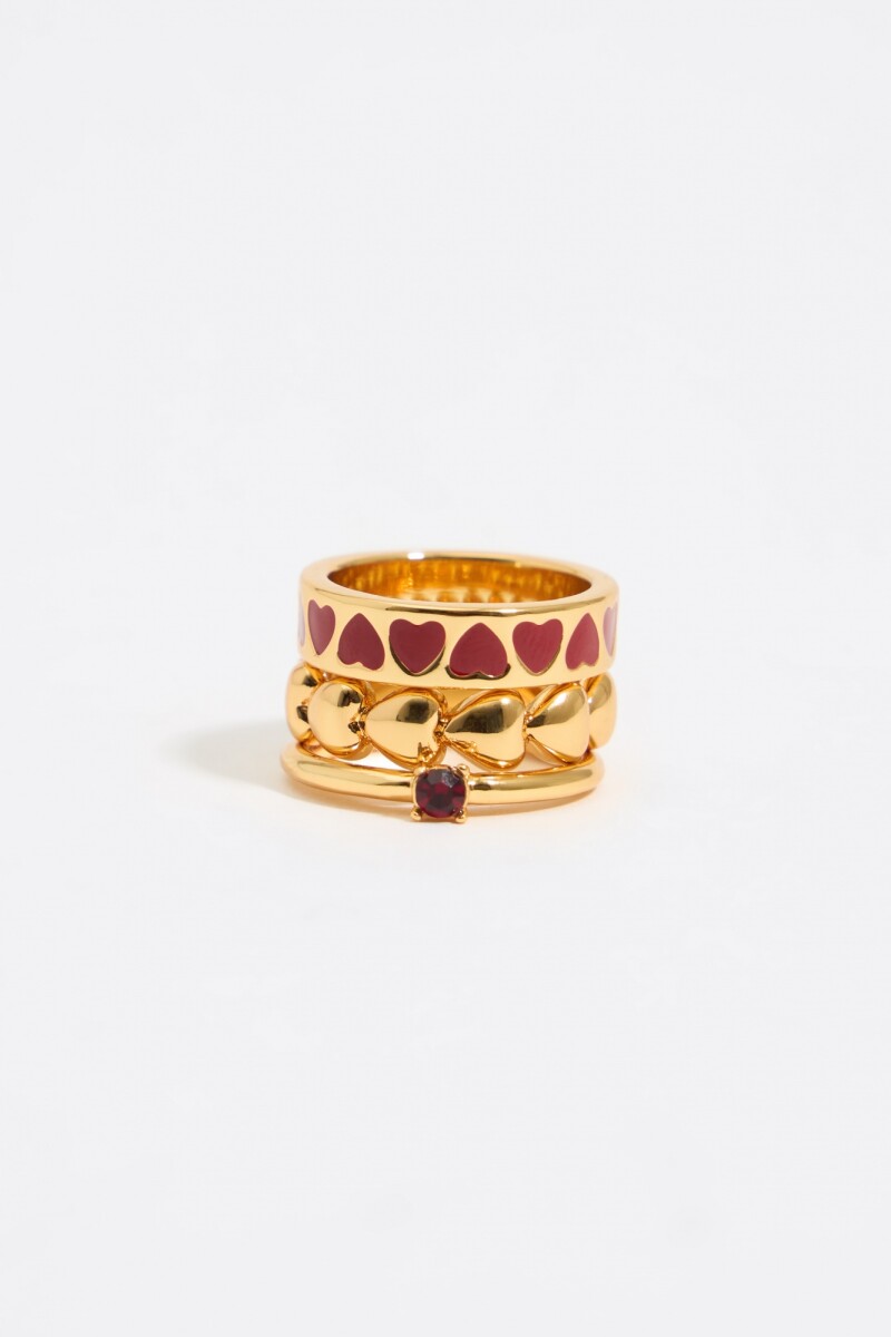 SET DE 3 ANILLOS CORAZÓN 