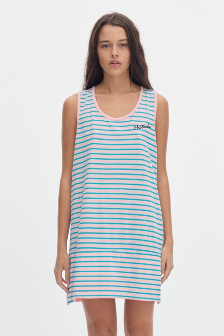 Muscu Playera Stripes Pink