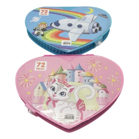 Set Maleta Escolar de Arte 72 Piezas en Forma de Corazón 001