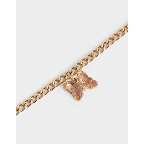 Pulsera Flexible Con Mariposa Dorado