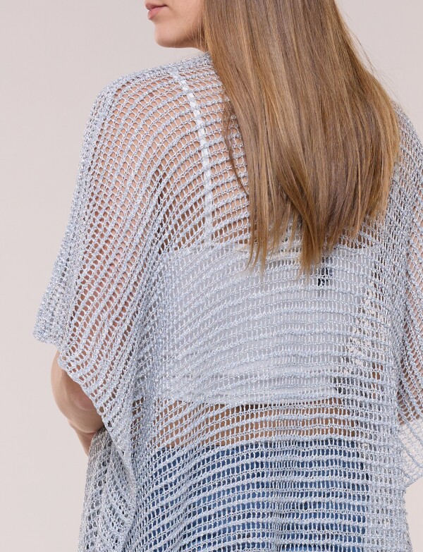 Poncho Calado Lurex PLATEADO