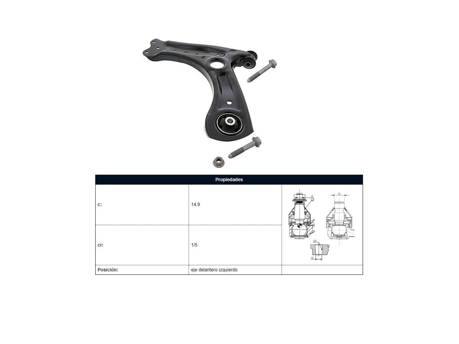 Parilla De Suspension Del Volks Fox/Cross Fox/Polo 15-25 Izq 