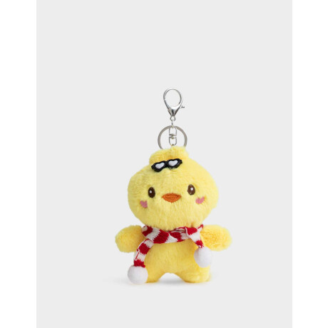 Llavero Y Charm De Peluche De Pollito Amarillo Claro