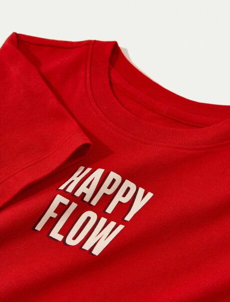 CAMISETA INFANTIL CON ESTAMPA ROJO