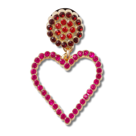 Jibbitz Pink Beaded Heart Multicolor