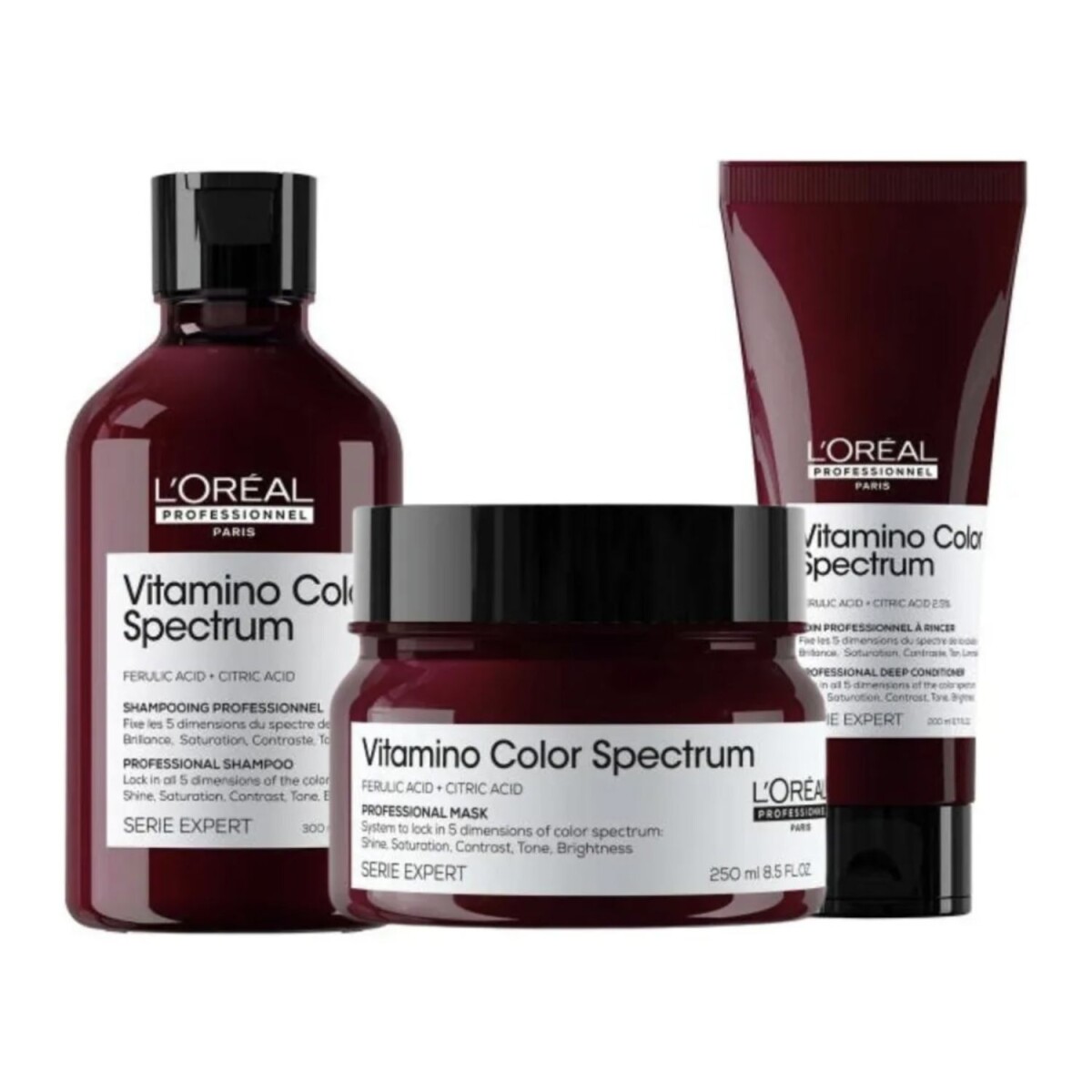 Pack L'Oréal Professionnel Vitamino Color Spectrum Shampoo + Acond + Máscara 