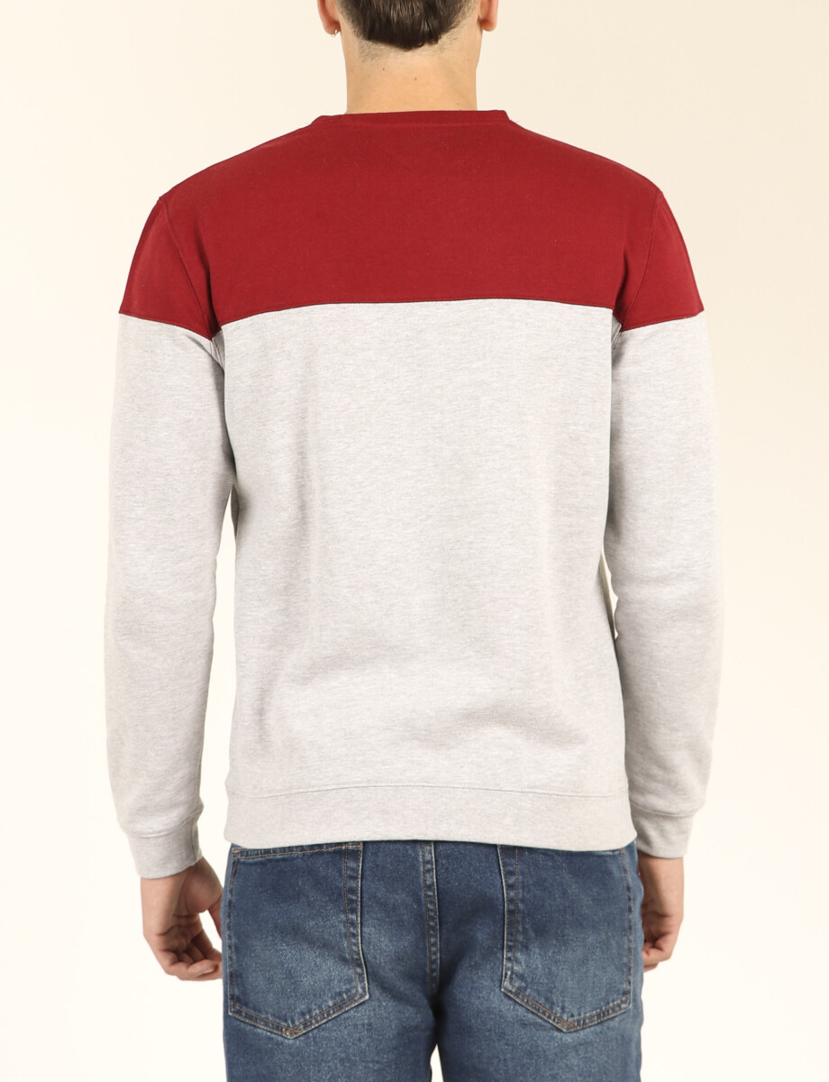 470916 SWEATER HARRY Gris/bordo