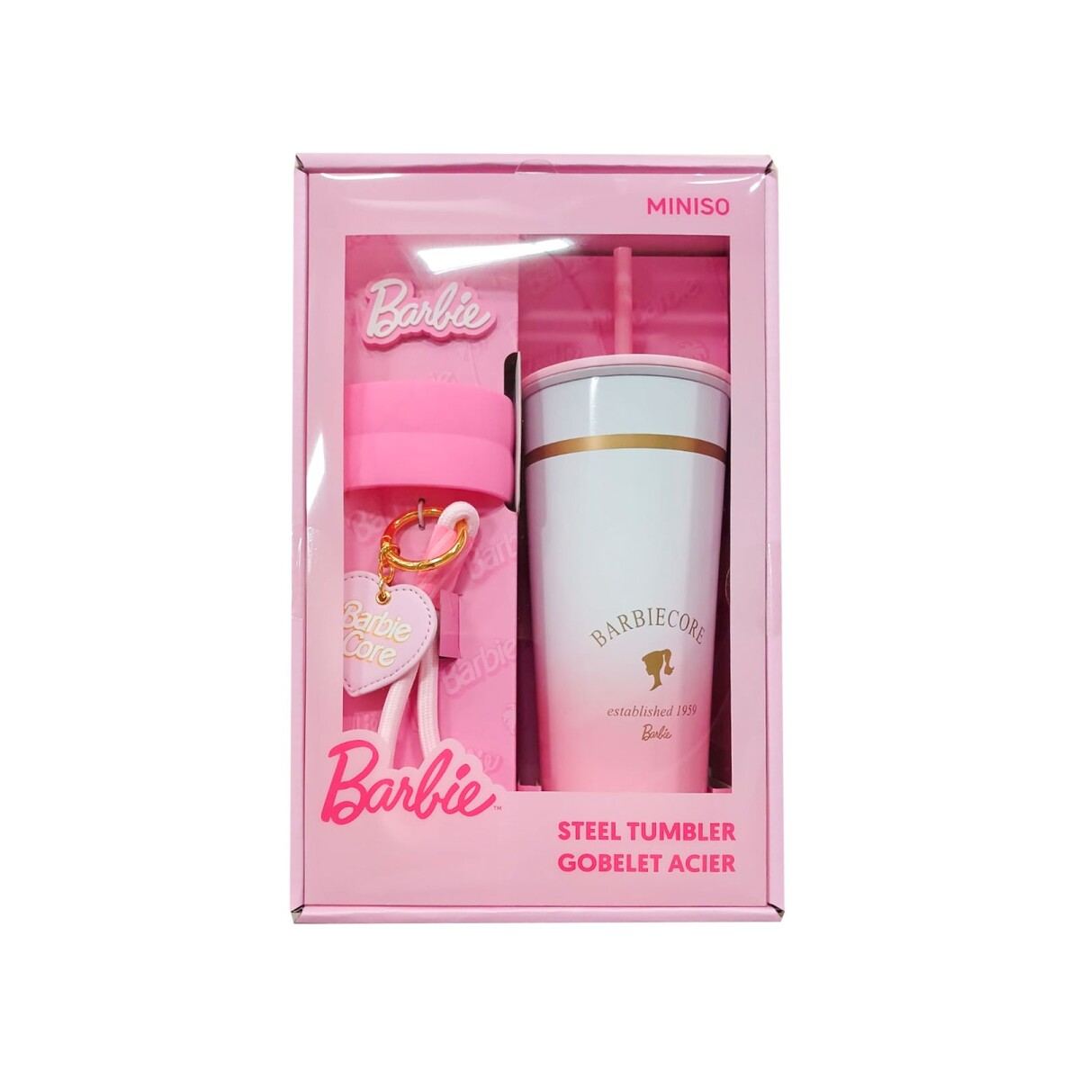Vaso con llavero Barbie 800ml 