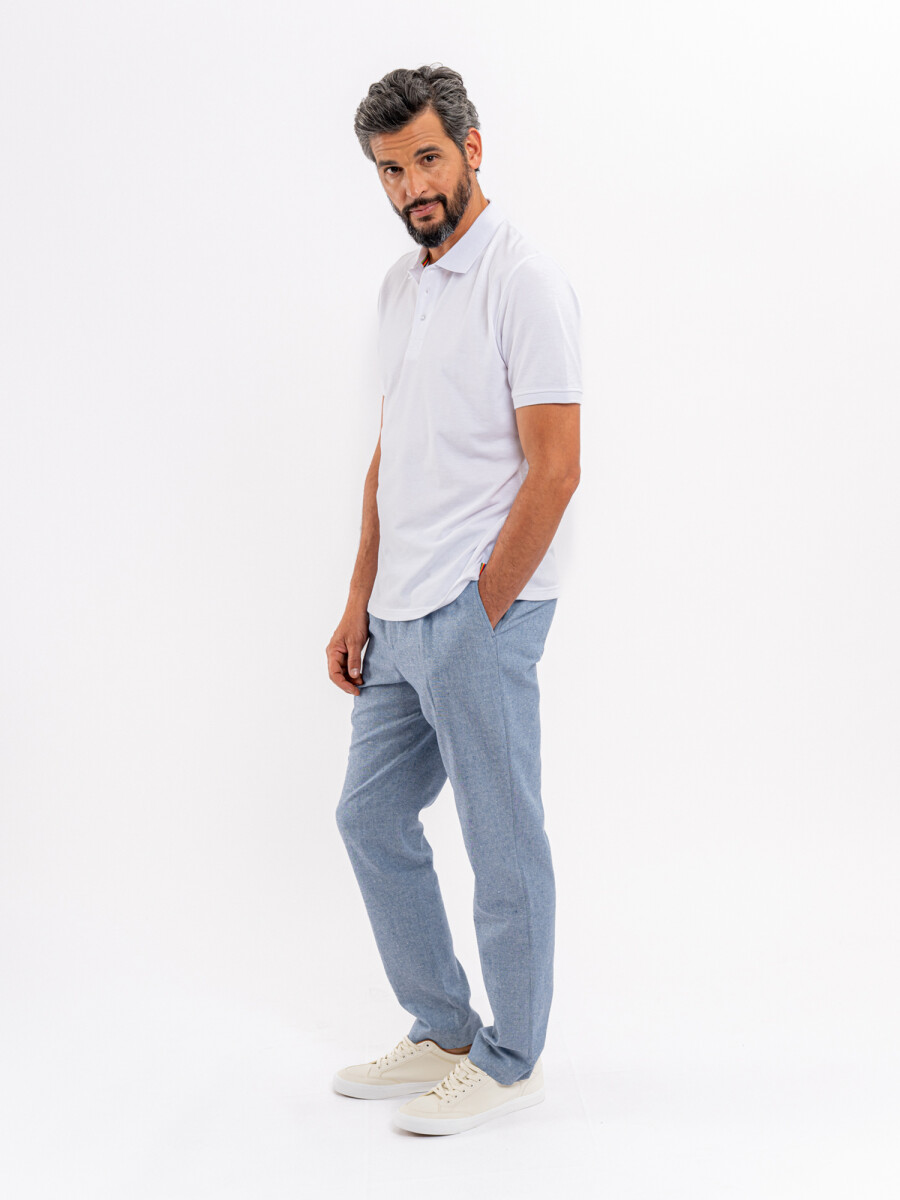 Pantalon lino - azul piedra 