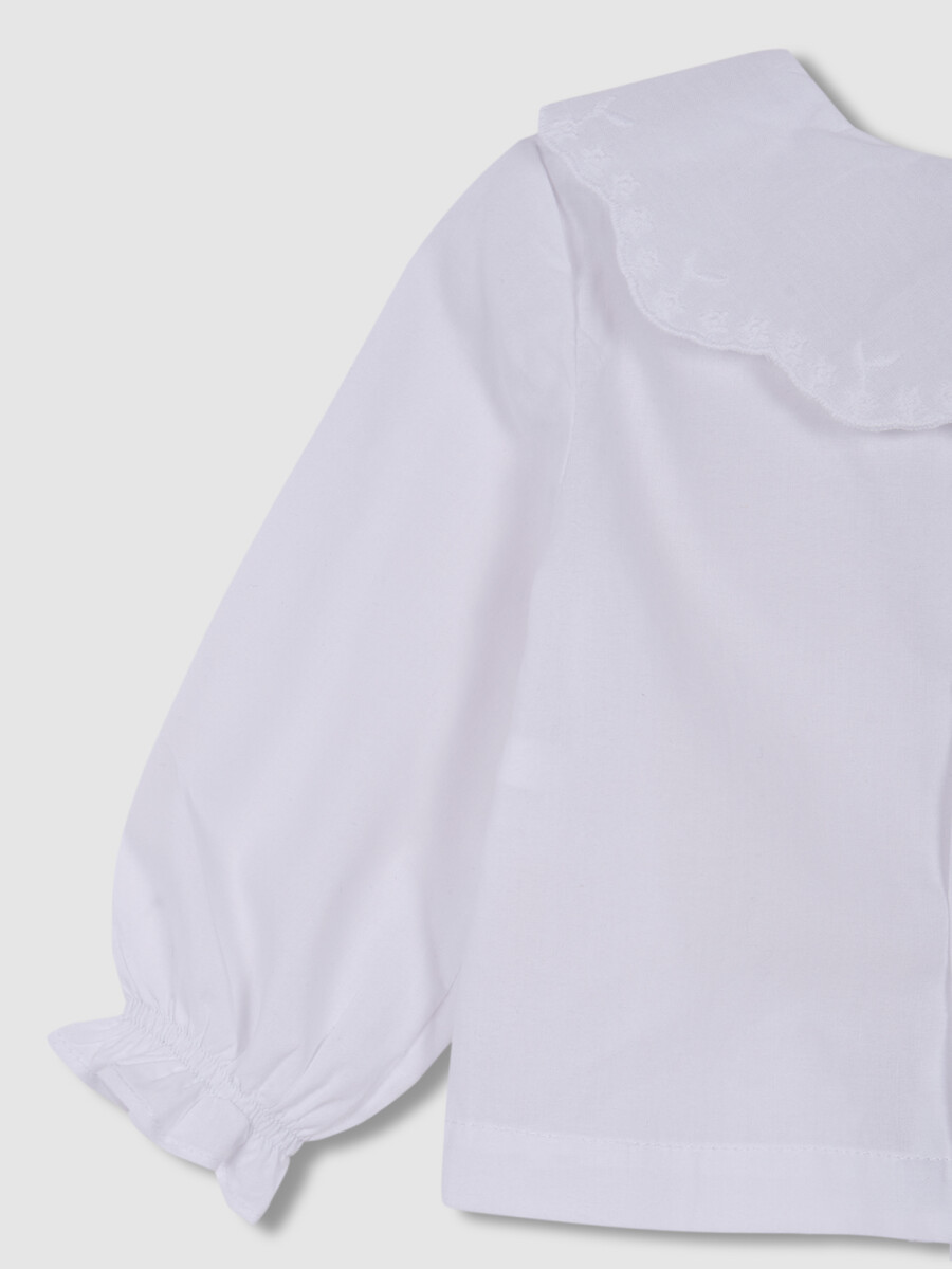 Blusa Cuello Bordado Blanco