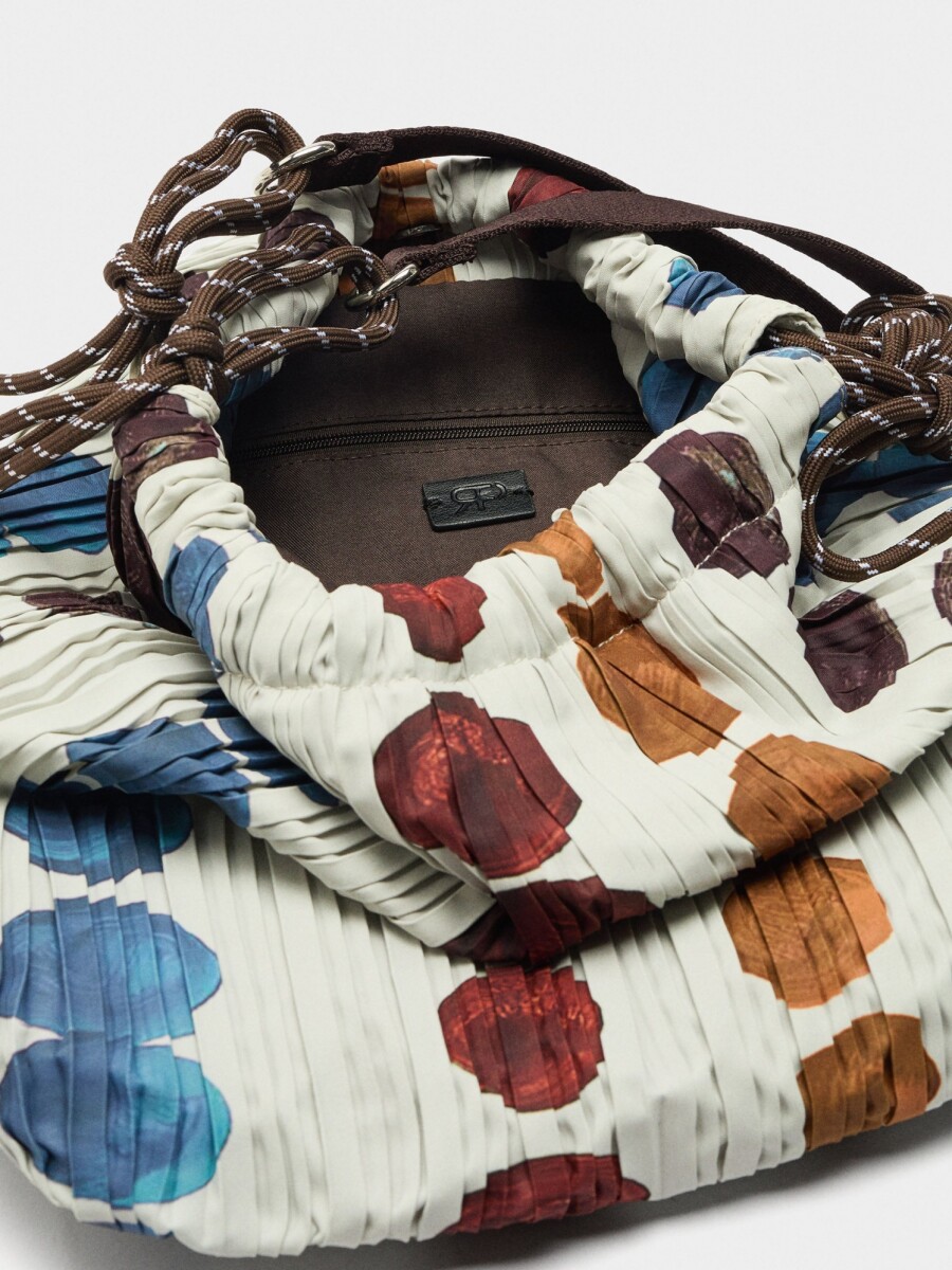 Bolso De Mano Estampado De Nylon crudo