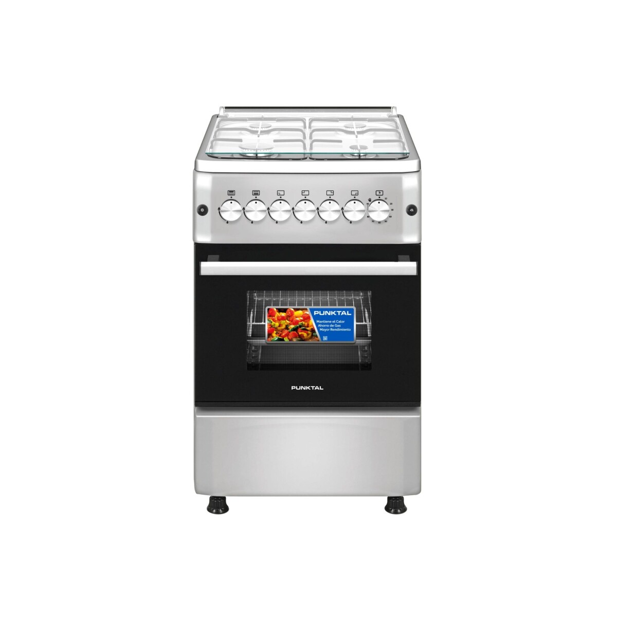 COCINA INOX 4 GAS HORNO 56 LTS. GAS -ENCENDIDO - acero inoxidable 