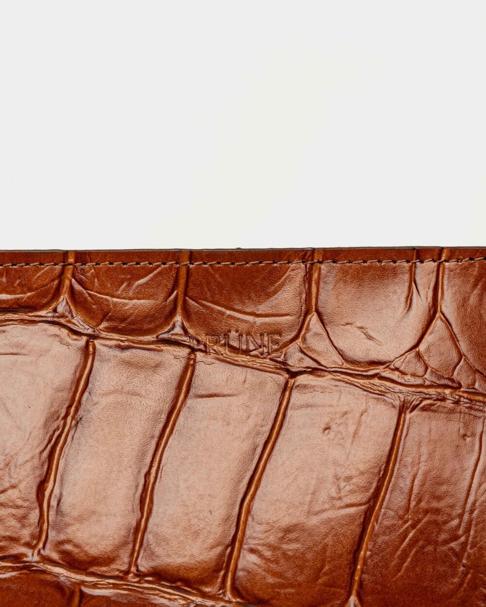 Bolso The Icon en cuero grabado big croco Cuoio