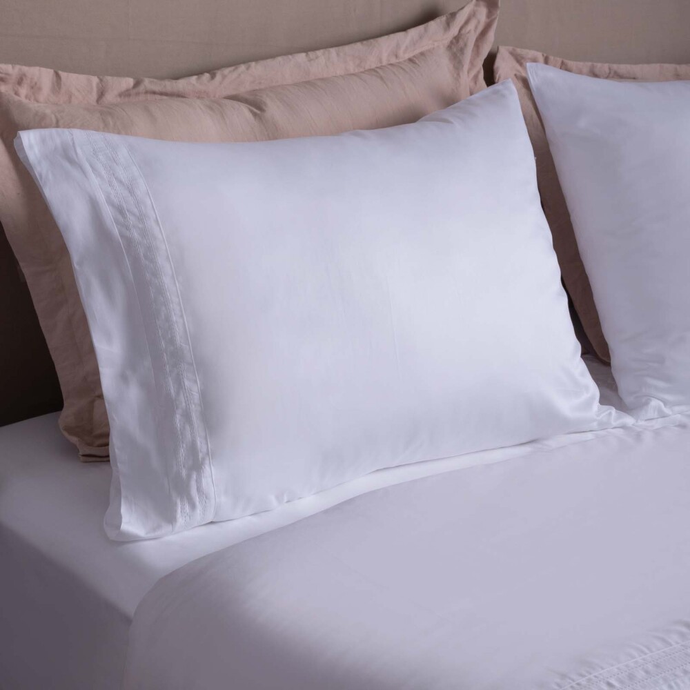 JUEGO DE SABANAS QUEEN ALGODON BLANCO VANILA 300H