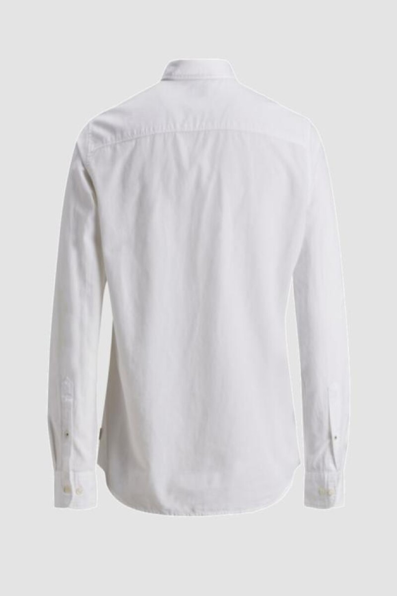 Camisa Fresca De Algodón Con Lino White