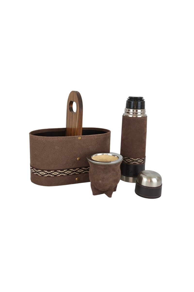 Set matero para auto en cuero Chocolate