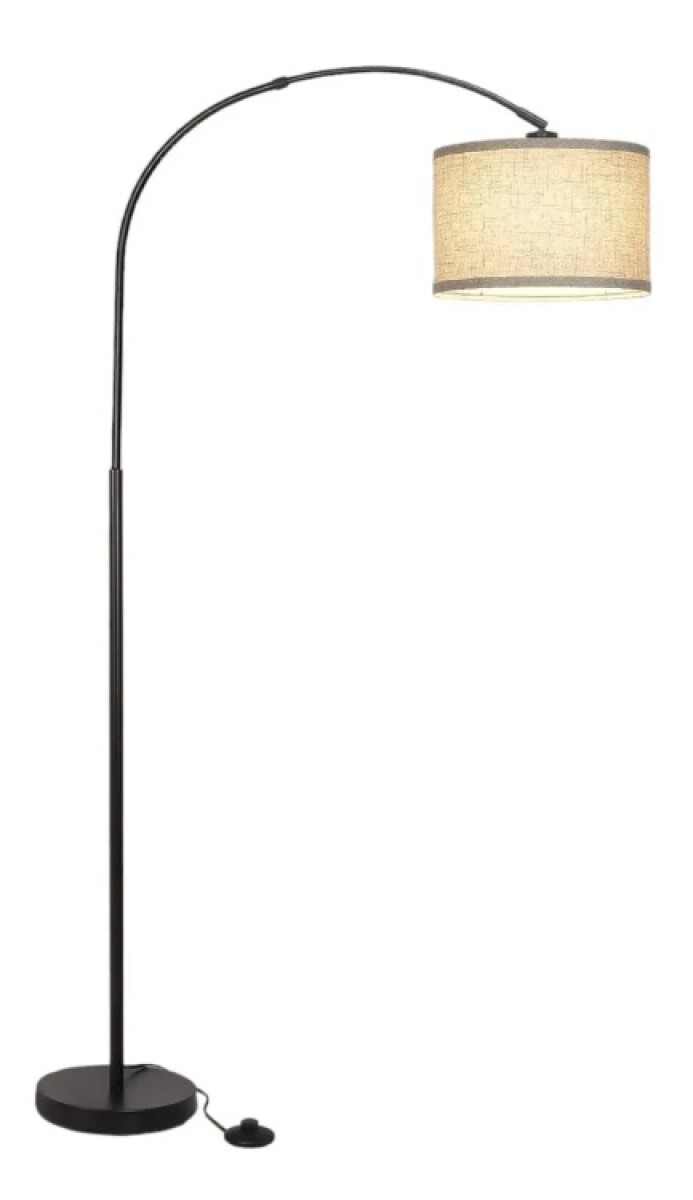 Lampara de Pie Curva Con Pantalla - Negro 