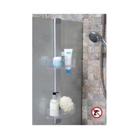 Organizador colgante de ducha en aluminio con estantes Organizador colgante de ducha en aluminio con estantes