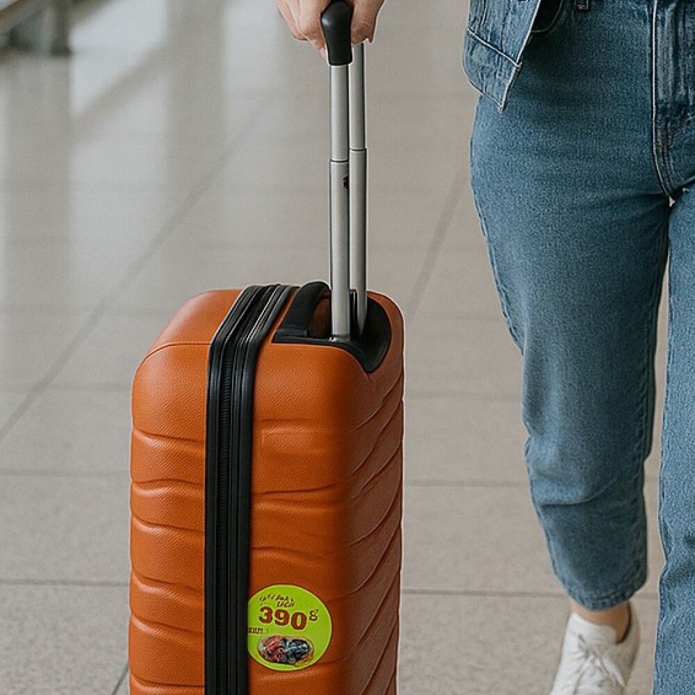 Valija Rigida Carry On Con Mango Telescopico Naranja Valija Rigida Carry On Con Mango Telescopico Naranja