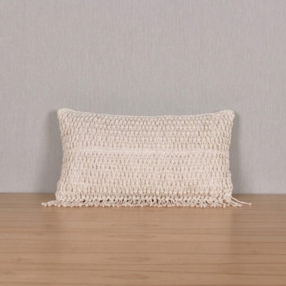 Almohadón Deco Tejido 30 x 50 Punto Knot Crudo