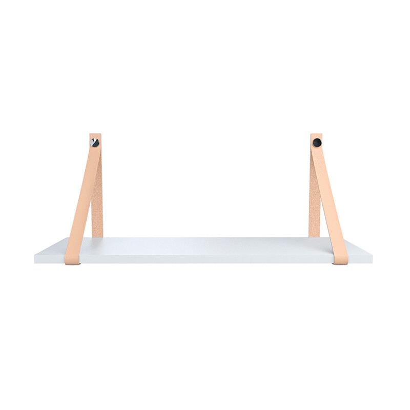Estante con correas de cuero BEIGE