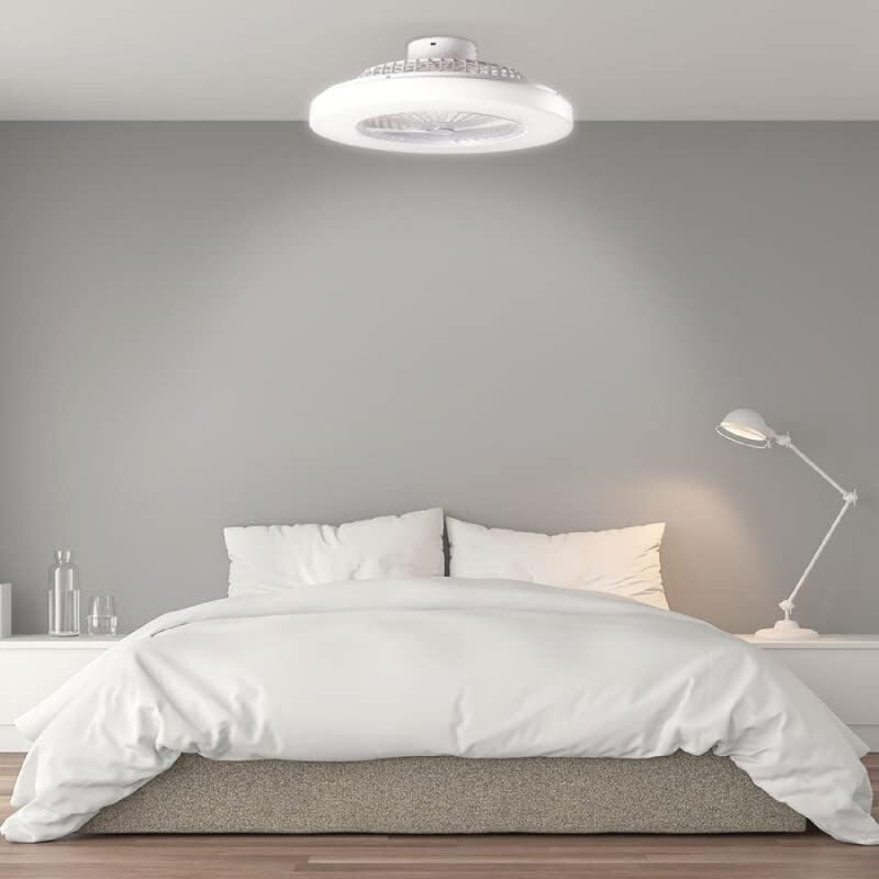 VENTILADOR DE TECHO DETROIT 20W Luminaria LED y Ventilador de Techo con Control Remoto CCT Detroit Blanco