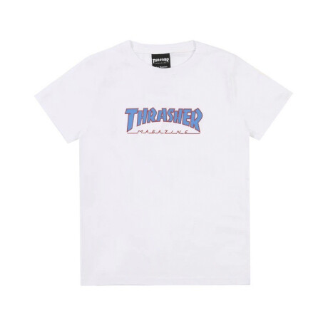 Remera Thrasher Outlined Blanco