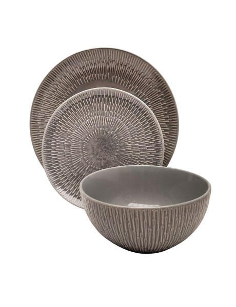 PLATO DE MESA CERAMICA D28CM TEXTURA GRIS PLATO DE MESA CERAMICA D28CM TEXTURA GRIS