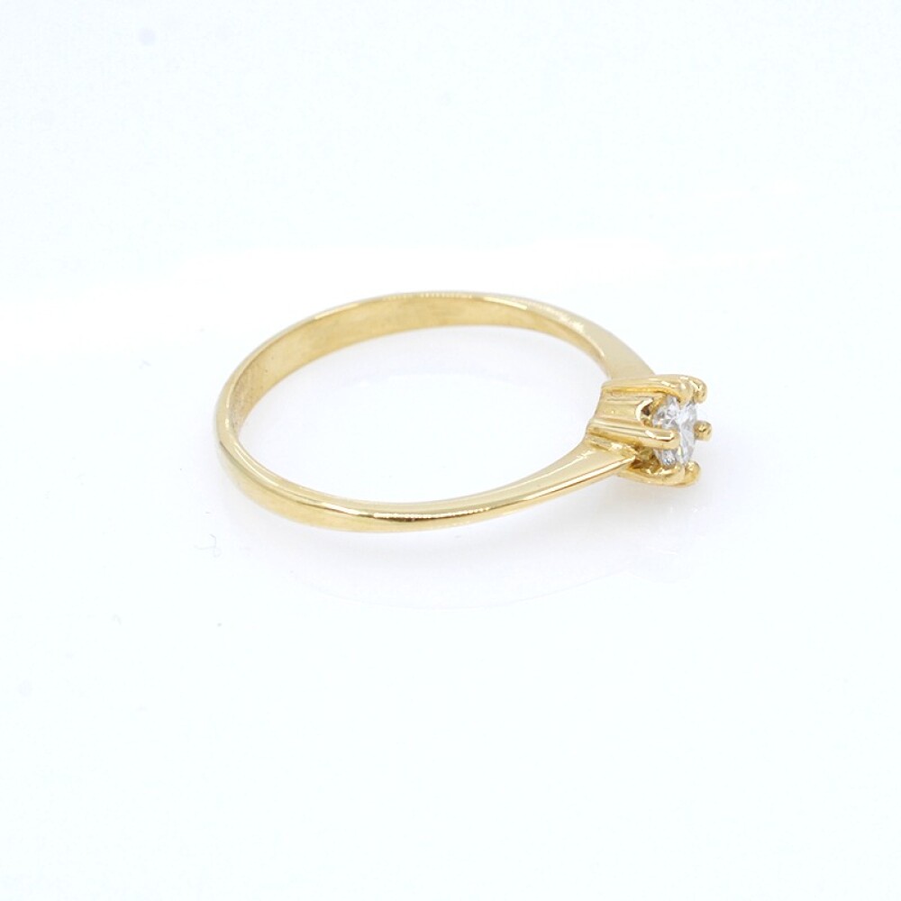 Anillo solitario en oro 18k engarce 6 puntas Anillo solitario en oro 18k engarce 6 puntas