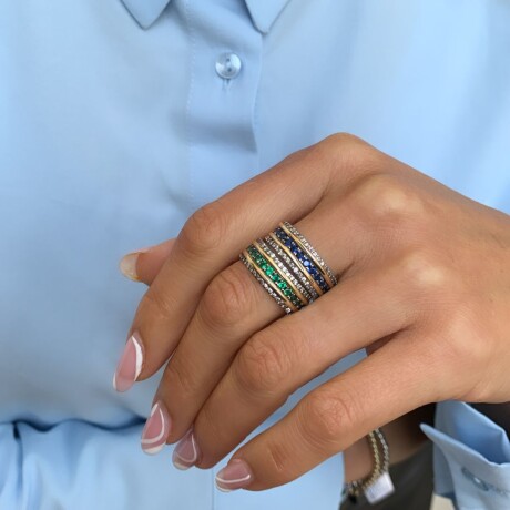Anillo York Green - Plata y Oro Anillo York Green - Plata y Oro
