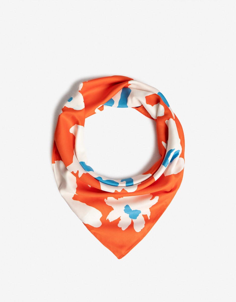 Pañuelo Con Estampa De Flores Dispersas Xl 