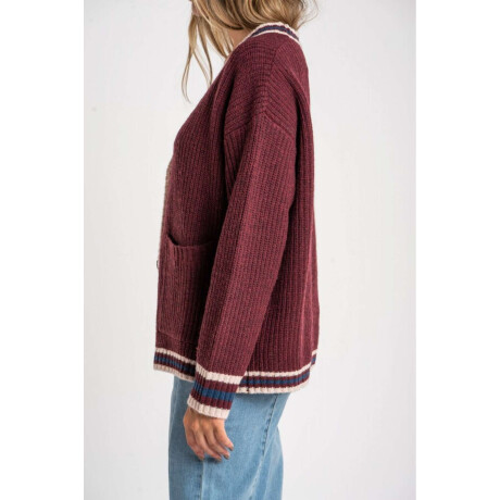 Cardigan Lana Multi Rojo