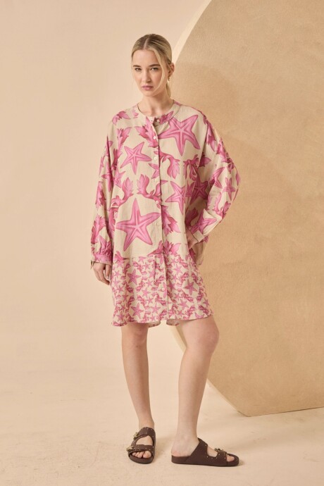 VESTIDO CAMISERO CRETA FUCSIA