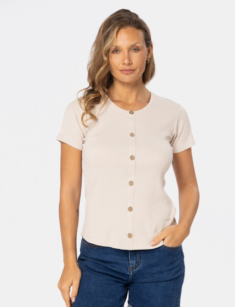REMERA CON BOTONES Beige