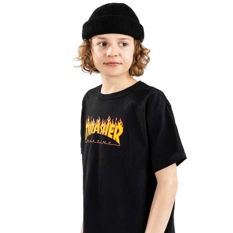 Remera Thrasher Kids Flame - Negro Remera Thrasher Kids Flame - Negro