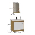 MUEBLE DE BAÑO SUSPENDIDO 50 CM CON MESADA Y ESPEJO MUEBLE DE BAÑO SUSPENDIDO 50 CM CON MESADA Y ESPEJO