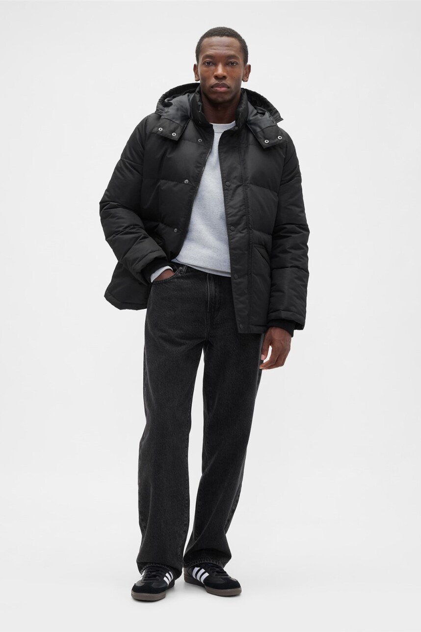 Campera Logo Gap Puffer Hombre Black 1