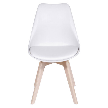 Kit x4 Silla Eames Joly Acolchonado Base De Madera Blanca